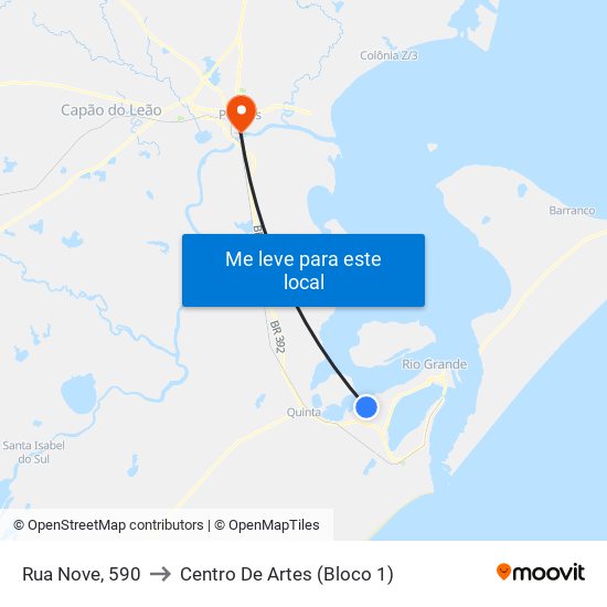 Rua Nove, 590 to Centro De Artes (Bloco 1) map