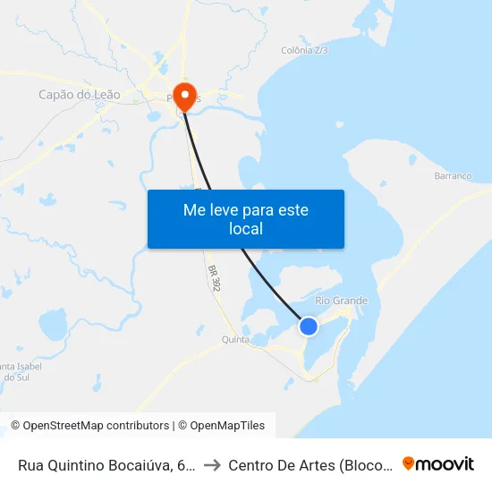 Rua Quintino Bocaiúva, 601 to Centro De Artes (Bloco 1) map