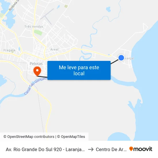 Av. Rio Grande Do Sul 920 - Laranjal Pelotas - Rs 96090-590 Brasil to Centro De Artes (Bloco 1) map