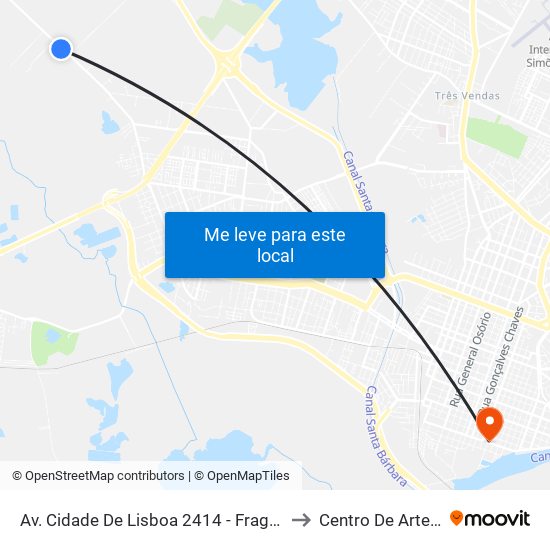 Av. Cidade De Lisboa 2414 - Fragata Pelotas - Rs Brasil to Centro De Artes (Bloco 1) map