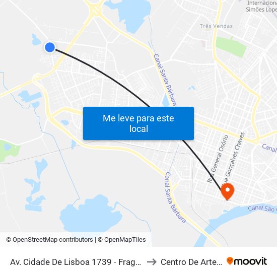 Av. Cidade De Lisboa 1739 - Fragata Pelotas - Rs Brasil to Centro De Artes (Bloco 1) map