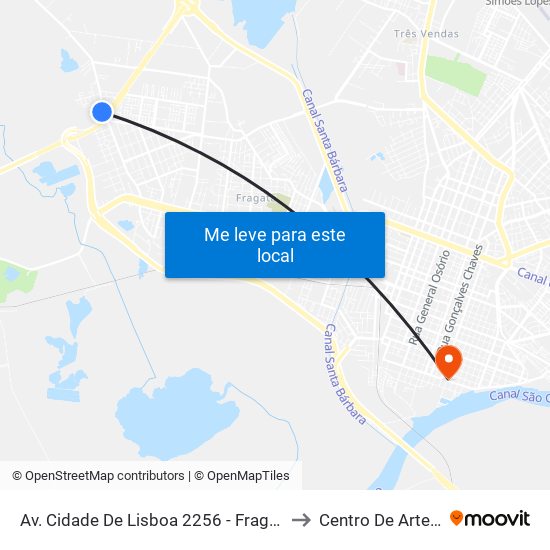 Av. Cidade De Lisboa 2256 - Fragata Pelotas - Rs Brasil to Centro De Artes (Bloco 1) map