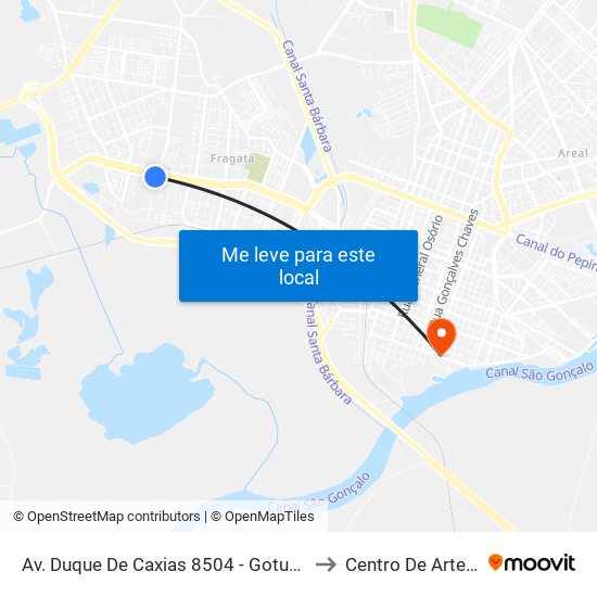 Av. Duque De Caxias 8504 - Gotuzzo Pelotas - Rs Brasil to Centro De Artes (Bloco 1) map