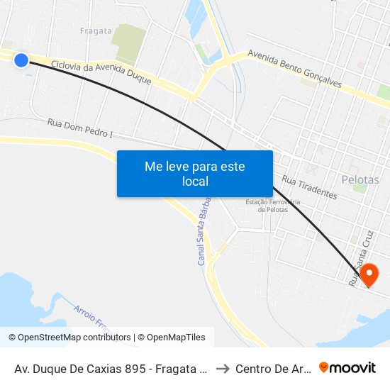 Av. Duque De Caxias 895 - Fragata Pelotas - Rs 96030-002 Brasil to Centro De Artes (Bloco 1) map