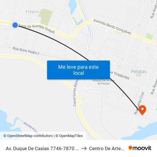 Av. Duque De Caxias 7746-7870 Pelotas - Rs Brasil to Centro De Artes (Bloco 1) map