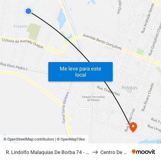 R. Lindolfo Malaquias De Borba 74 - Fragata Pelotas - Rs 96040-130 Brasil to Centro De Artes (Bloco 1) map