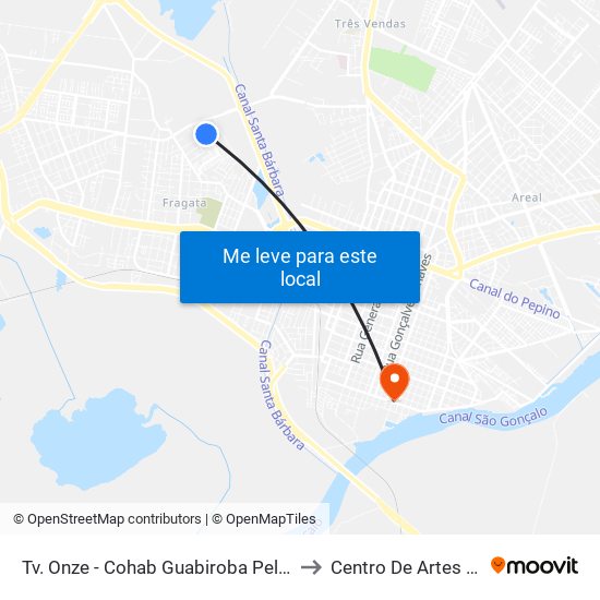 Tv. Onze - Cohab Guabiroba Pelotas - Rs Brasil to Centro De Artes (Bloco 1) map