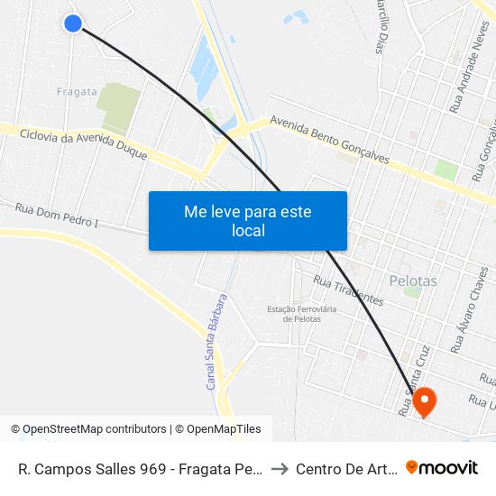 R. Campos Salles 969 - Fragata Pelotas - Rs 96040-620 Brasil to Centro De Artes (Bloco 1) map