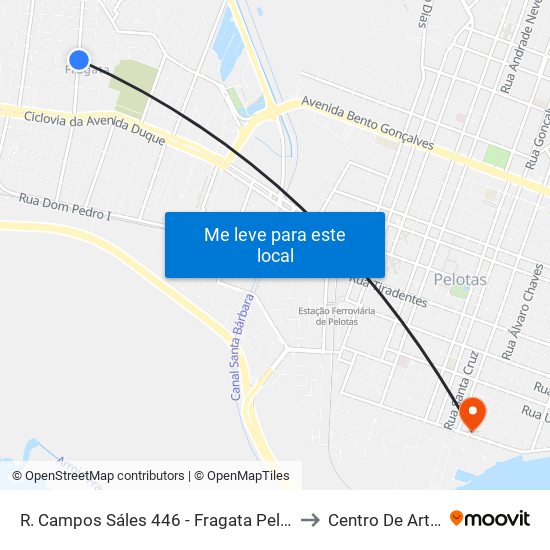 R. Campos Sáles 446 - Fragata Pelotas - Rs 96040-620 Brasil to Centro De Artes (Bloco 1) map