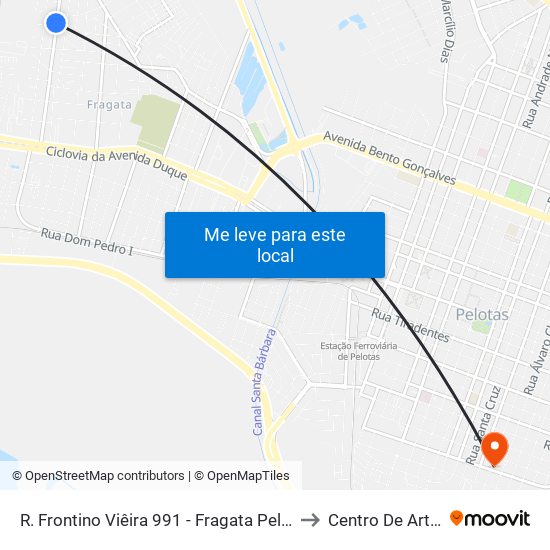 R. Frontino Viêira 991 - Fragata Pelotas - Rs 96040-700 Brasil to Centro De Artes (Bloco 1) map