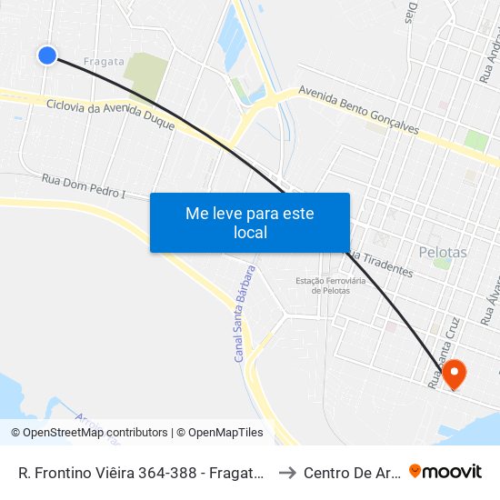 R. Frontino Viêira 364-388 - Fragata Pelotas - Rs 96040-700 Brasil to Centro De Artes (Bloco 1) map