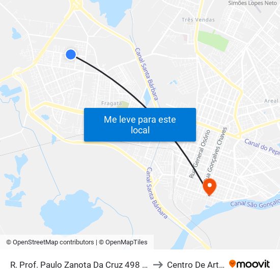 R. Prof. Paulo Zanota Da Cruz 498 - Fragata Pelotas - Rs Brasil to Centro De Artes (Bloco 1) map