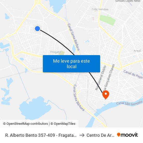 R. Alberto Bento 357-409 - Fragata Pelotas - Rs 96050-040 Brasil to Centro De Artes (Bloco 1) map