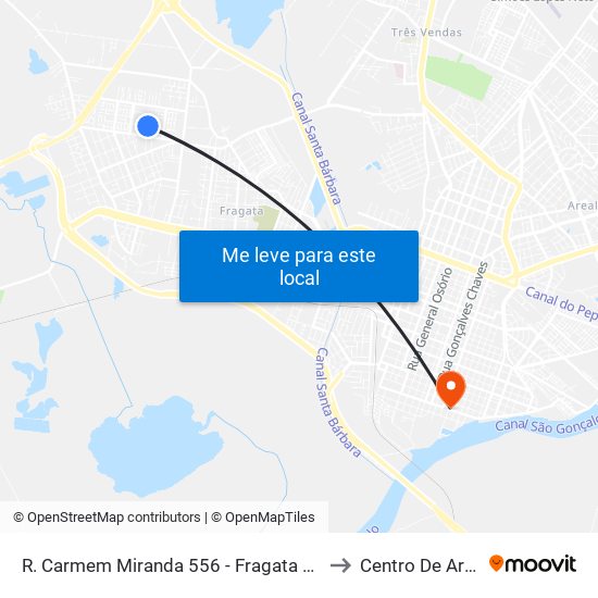 R. Carmem Miranda 556 - Fragata Pelotas - Rs 96050-070 Brasil to Centro De Artes (Bloco 1) map
