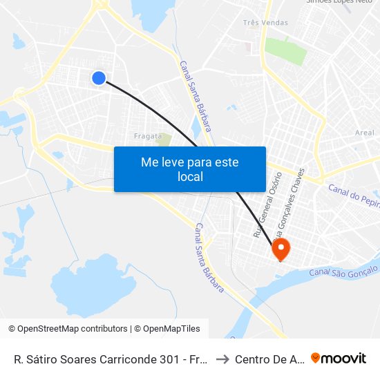 R. Sátiro Soares Carriconde 301 - Fragata Pelotas - Rs 96050-290 Brasil to Centro De Artes (Bloco 1) map