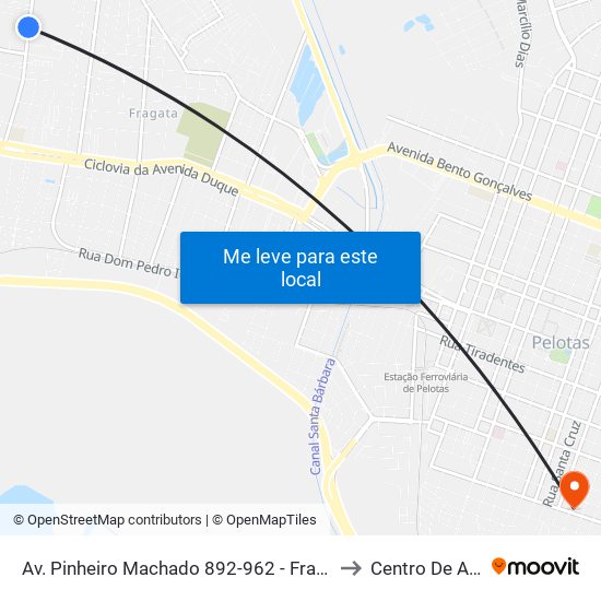 Av. Pinheiro Machado 892-962 - Fragata Pelotas - Rs 96040-500 Brasil to Centro De Artes (Bloco 1) map