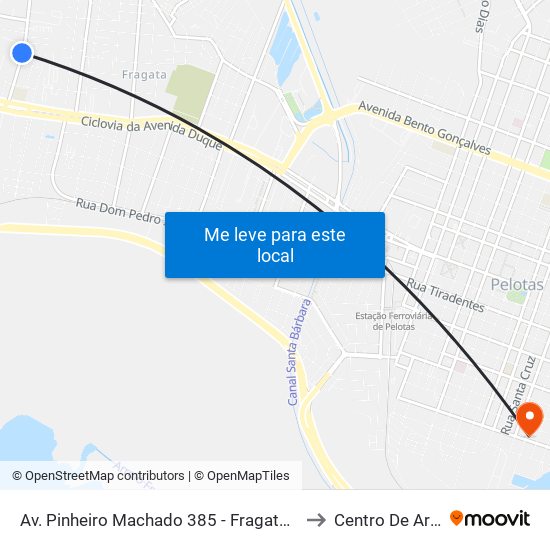 Av. Pinheiro Machado 385 - Fragata Pelotas - Rs 96040-500 Brasil to Centro De Artes (Bloco 1) map