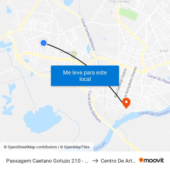 Passagem Caetano Gotuzo 210 - Fragata Pelotas - Rs Brasil to Centro De Artes (Bloco 1) map