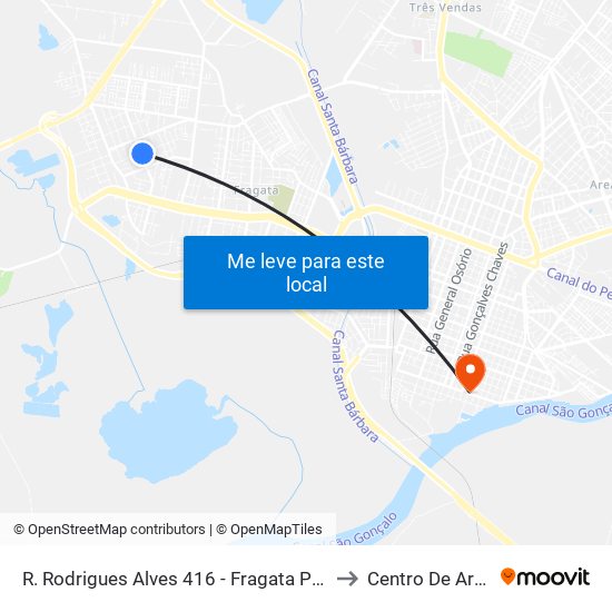 R. Rodrigues Alves 416 - Fragata Pelotas - Rs 96045-640 Brasil to Centro De Artes (Bloco 1) map