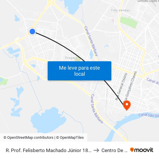 R. Prof. Felisberto Machado Júnior 180-282 - Fragata Pelotas - Rs 96045-160 Brasil to Centro De Artes (Bloco 1) map