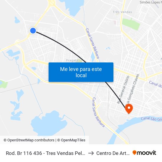 Rod. Br 116 436 - Tres Vendas Pelotas - Rs 96070-560 Brasil to Centro De Artes (Bloco 1) map