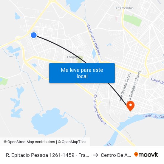 R. Epitacio Pessoa 1261-1459 - Fragata Pelotas - Rs 96045-550 Brasil to Centro De Artes (Bloco 1) map