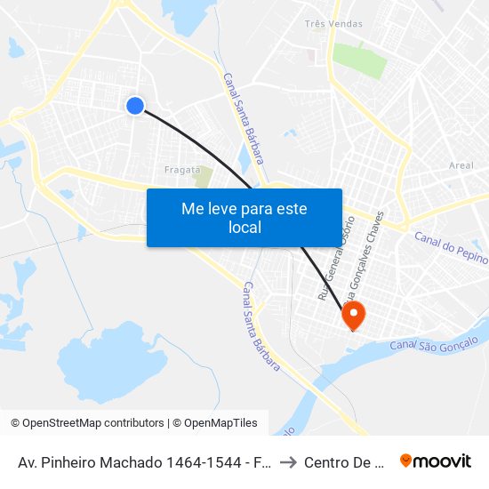 Av. Pinheiro Machado 1464-1544 - Fragata Pelotas - Rs 96040-500 Brasil to Centro De Artes (Bloco 1) map