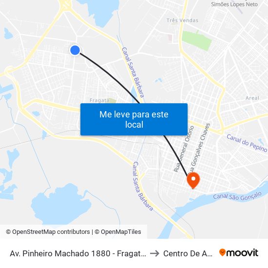 Av. Pinheiro Machado 1880 - Fragata Pelotas - Rs 96040-500 Brasil to Centro De Artes (Bloco 1) map