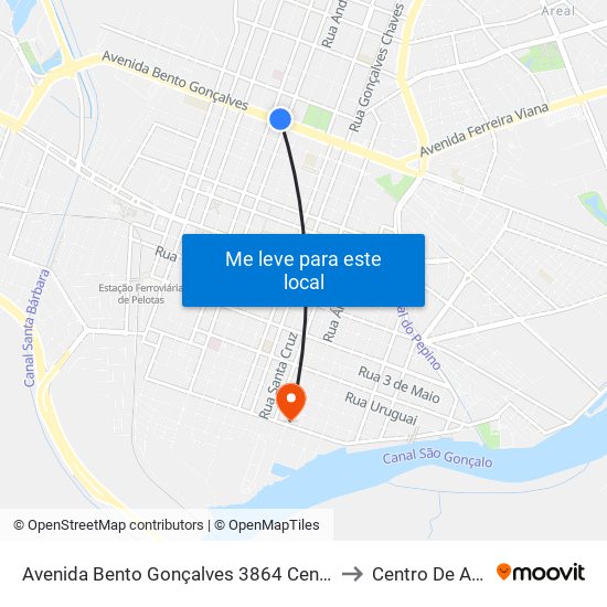 Avenida Bento Gonçalves 3864 Centro Pelotas - Rs 96015-140 Brasil to Centro De Artes (Bloco 1) map