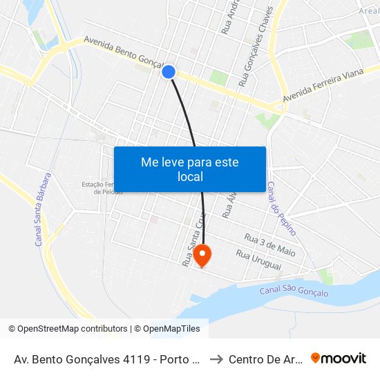 Av. Bento Gonçalves 4119 - Porto Pelotas - Rs 96015-140 Brasil to Centro De Artes (Bloco 1) map