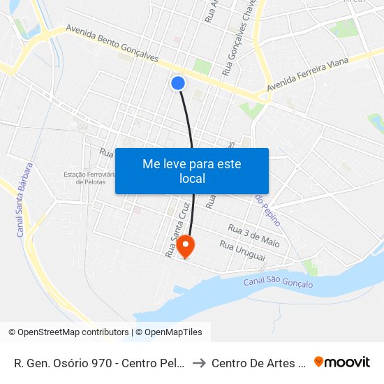 R. Gen. Osório 970 - Centro Pelotas - Rs Brasil to Centro De Artes (Bloco 1) map