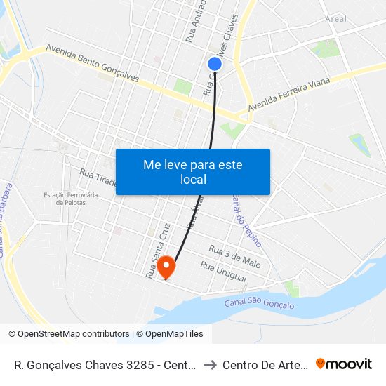 R. Gonçalves Chaves 3285 - Centro Pelotas - Rs Brasil to Centro De Artes (Bloco 1) map