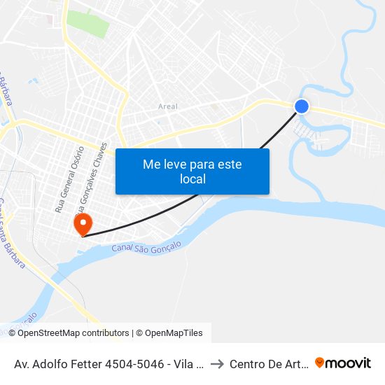 Av. Adolfo Fetter 4504-5046 - Vila Da Palha Pelotas - Rs Brasil to Centro De Artes (Bloco 1) map