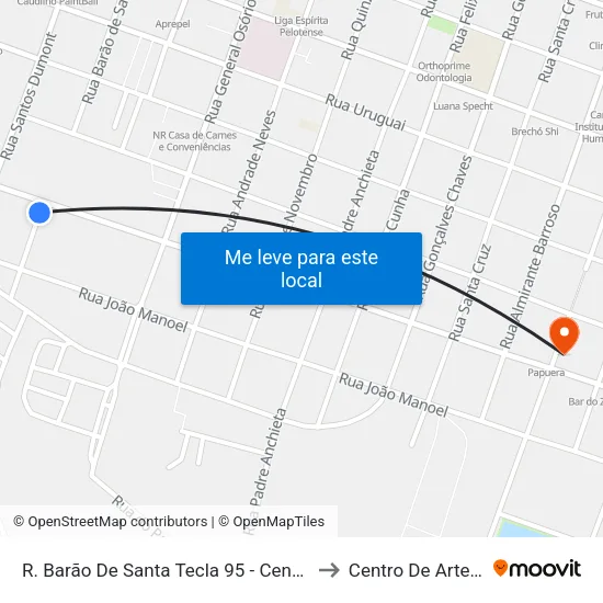 R. Barão De Santa Tecla 95 - Centro Pelotas - Rs Brasil to Centro De Artes (Bloco 1) map