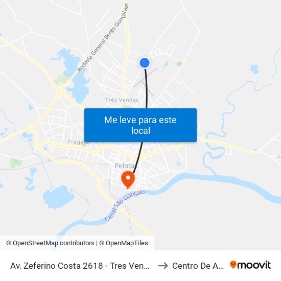 Av. Zeferino Costa 2618 - Tres Vendas Pelotas - Rs 96070-480 Brasil to Centro De Artes (Bloco 1) map