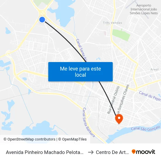 Avenida Pinheiro Machado Pelotas - Rio Grande Do Sul Brasil to Centro De Artes (Bloco 1) map