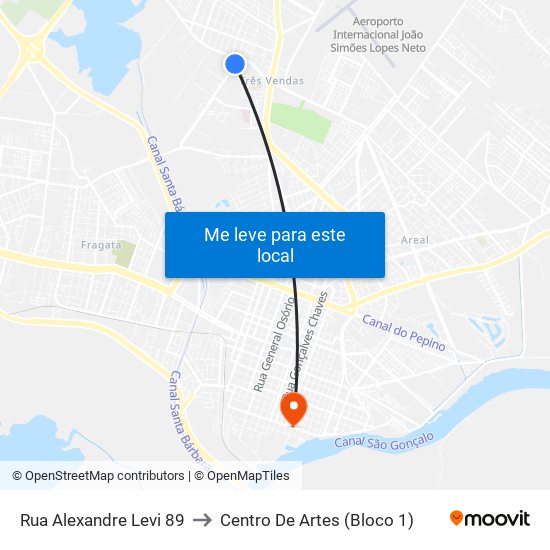 Rua Alexandre Levi 89 to Centro De Artes (Bloco 1) map