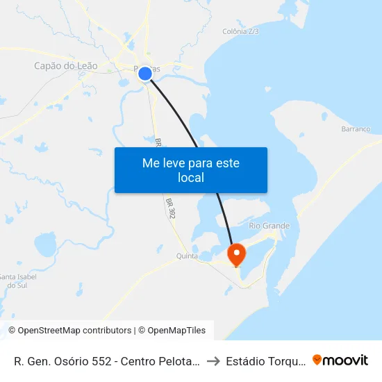 R. Gen. Osório 552 - Centro Pelotas - Rs 96020-000 Brasil to Estádio Torquato Pontes map