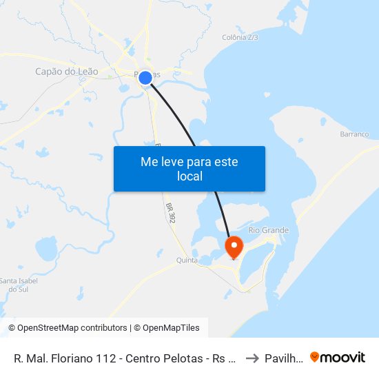 R. Mal. Floriano 112 - Centro Pelotas - Rs 96015-440 Brasil to Pavilhão 1 map