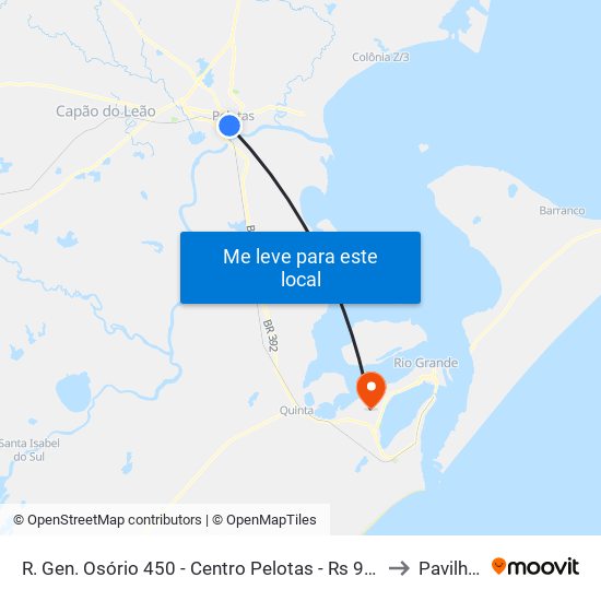 R. Gen. Osório 450 - Centro Pelotas - Rs 96020-000 Brasil to Pavilhão 1 map