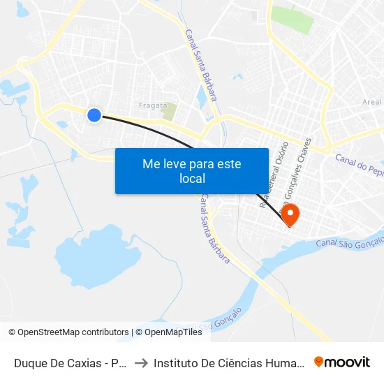 Duque De Caxias - Polícia Federal to Instituto De Ciências Humanas Da Ufpel - Ich map
