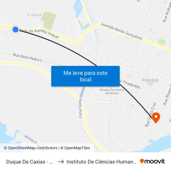 Duque De Caxias - Agf Correios to Instituto De Ciências Humanas Da Ufpel - Ich map