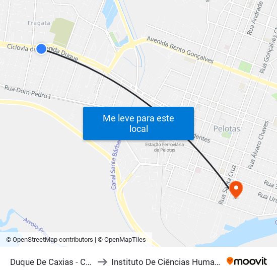 Duque De Caxias - Col. Tiradentes to Instituto De Ciências Humanas Da Ufpel - Ich map