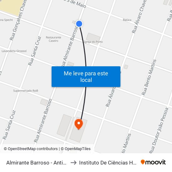 Almirante Barroso - Antigo Campus II Da Ucpel to Instituto De Ciências Humanas Da Ufpel - Ich map