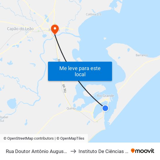 Rua Doutor Antônio Augusto Borges De Medeiros, 5000 to Instituto De Ciências Humanas Da Ufpel - Ich map