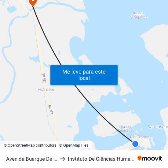 Avenida Buarque De Macedo, 224 to Instituto De Ciências Humanas Da Ufpel - Ich map