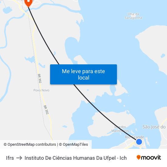 Ifrs to Instituto De Ciências Humanas Da Ufpel - Ich map