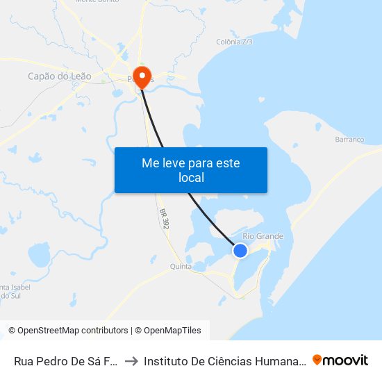 Rua Pedro De Sá Freitas, 385 to Instituto De Ciências Humanas Da Ufpel - Ich map