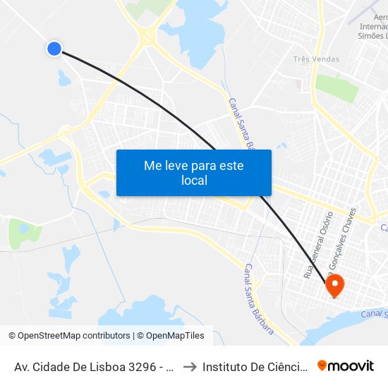 Av. Cidade De Lisboa 3296 - Fragata Pelotas - Rs 96050-510 Brasil to Instituto De Ciências Humanas Da Ufpel - Ich map