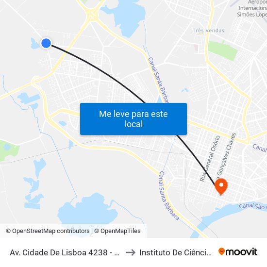 Av. Cidade De Lisboa 4238 - Fragata Pelotas - Rs 96050-510 Brasil to Instituto De Ciências Humanas Da Ufpel - Ich map